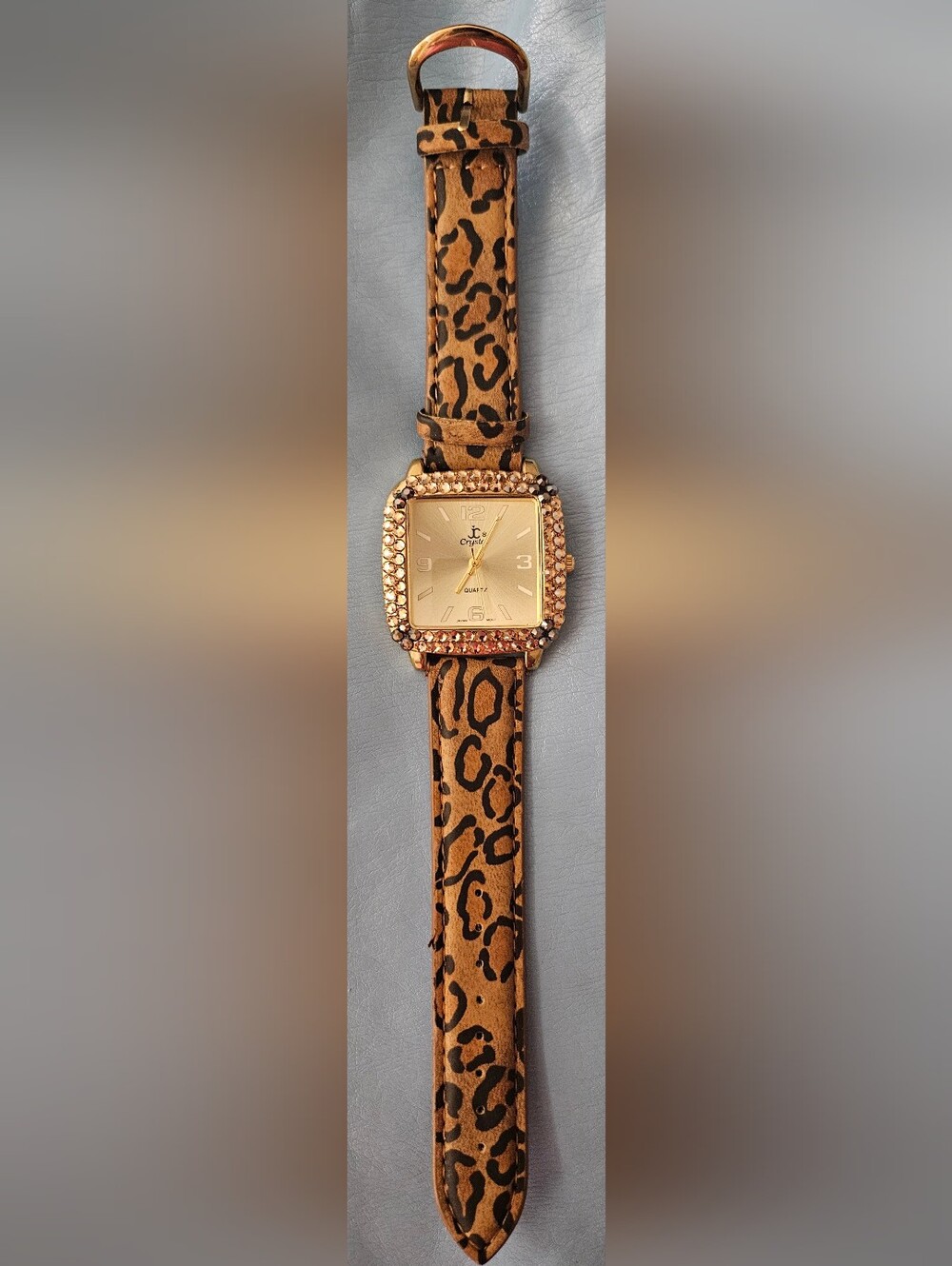 Gold Crystal Leopard Print Women's Watch
